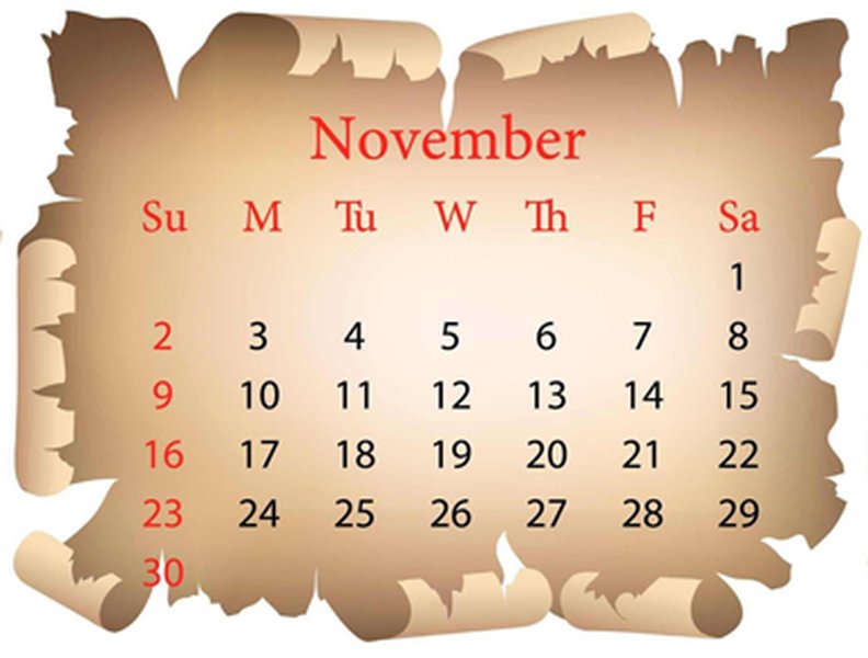Бизнес-календарь на ноябрь